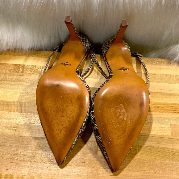 Pour La Victoire Cheyenne Snakeskin Embossed Leather Ankle Strap Pump - Picture 4 of 9